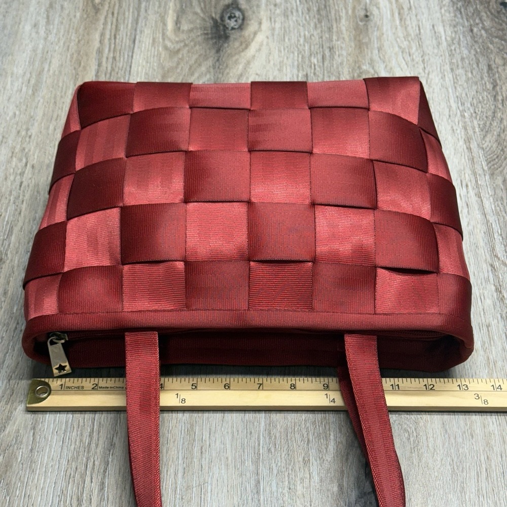 HARVEYS "The Original" Red SEATBELT BAG Shoulder Tote Zip Purse Crimson USA - Picture 14 of 16
